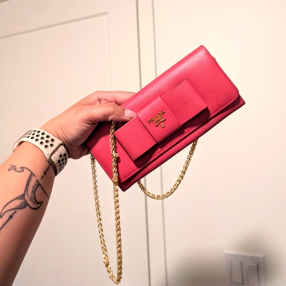 Pink Prada Wallet with Double Snap - Picture 7 of 13